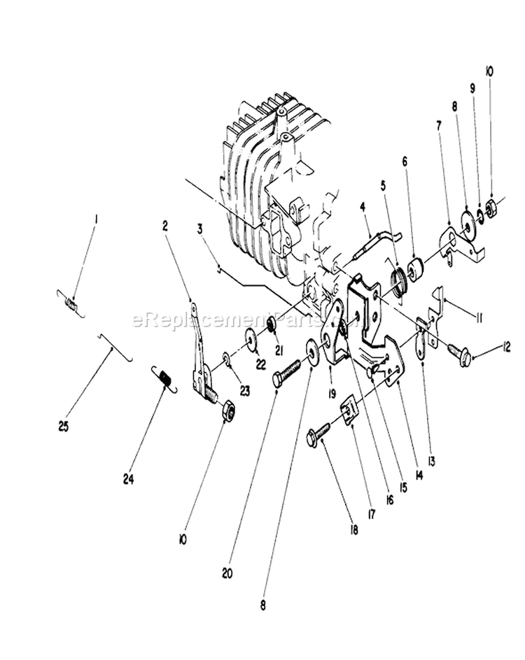 Governor Assembly Diagram and Parts List for 20684 8000001-8999999 - 1988 Toro Lawn Mower