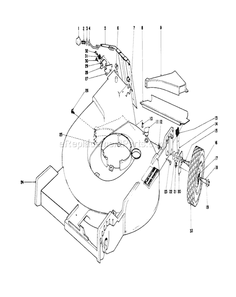 Housing Assembly Diagram and Parts List for 20690 8000001-8999999 - 1978 Toro Lawn Mower