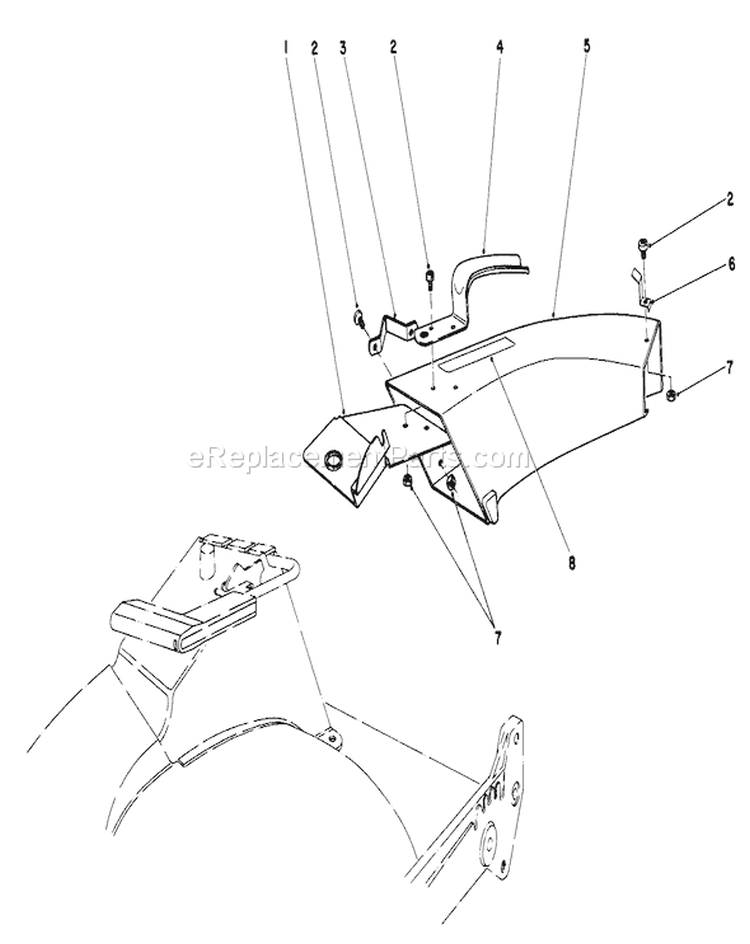 Side Discharge Chute Diagram and Parts List for 20692 7000001-7999999 - 1987 Toro Lawn Mower