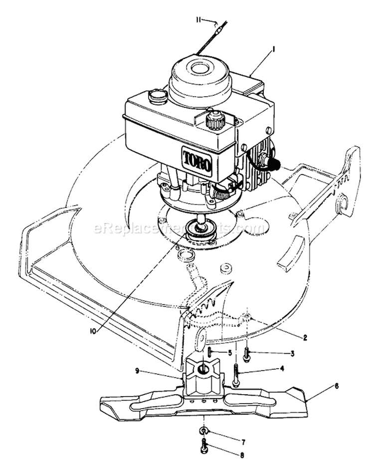 Engine Assembly Diagram and Parts List for 20692 7000001-7999999 - 1987 Toro Lawn Mower