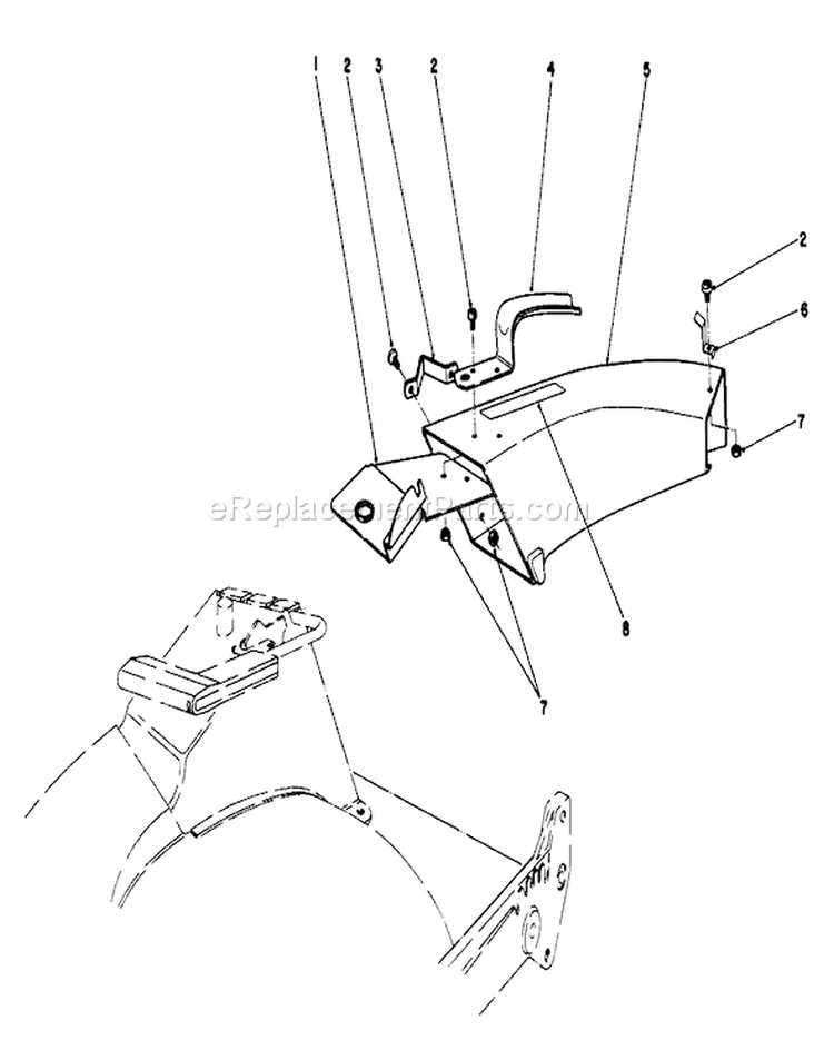 Side Discharge Chute Diagram and Parts List for 20695 7000001-7999999 - 1987 Toro Lawn Mower