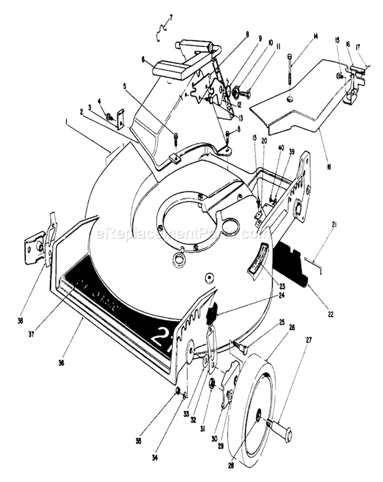 Housing Assembly Diagram and Parts List for 20695 8000001-8999999 - 1988 Toro Lawn Mower