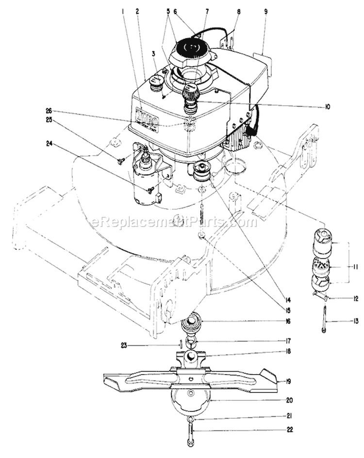 Page C Diagram and Parts List for 20506 6000001-6999999 - 1976 Toro Lawn Mower