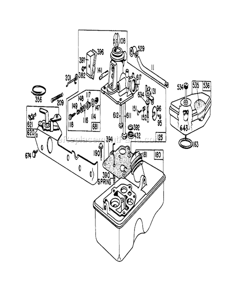 Carburetor Assembly Diagram and Parts List for 20698 8000001-8999999 - 1978 Toro Lawn Mower