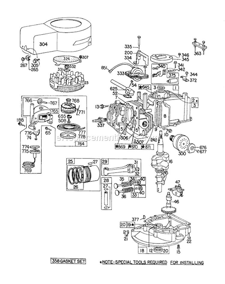 Page D Diagram and Parts List for 20698 8000001-8999999 - 1978 Toro Lawn Mower
