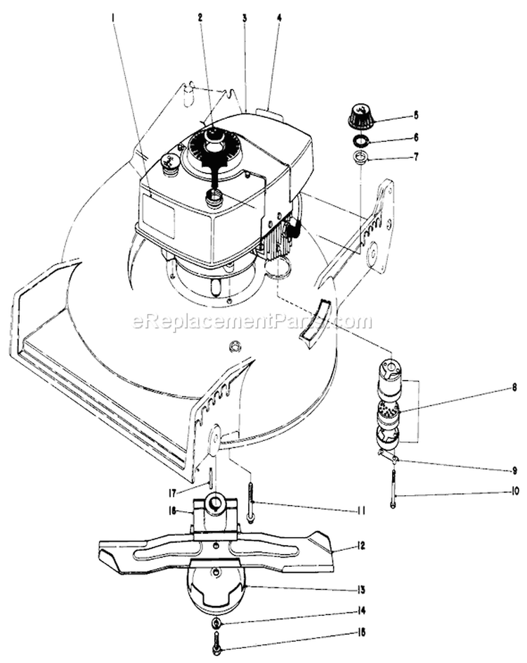 Engine Assembly Diagram and Parts List for 20700 0000001-0999999 - 1980 Toro Lawn Mower