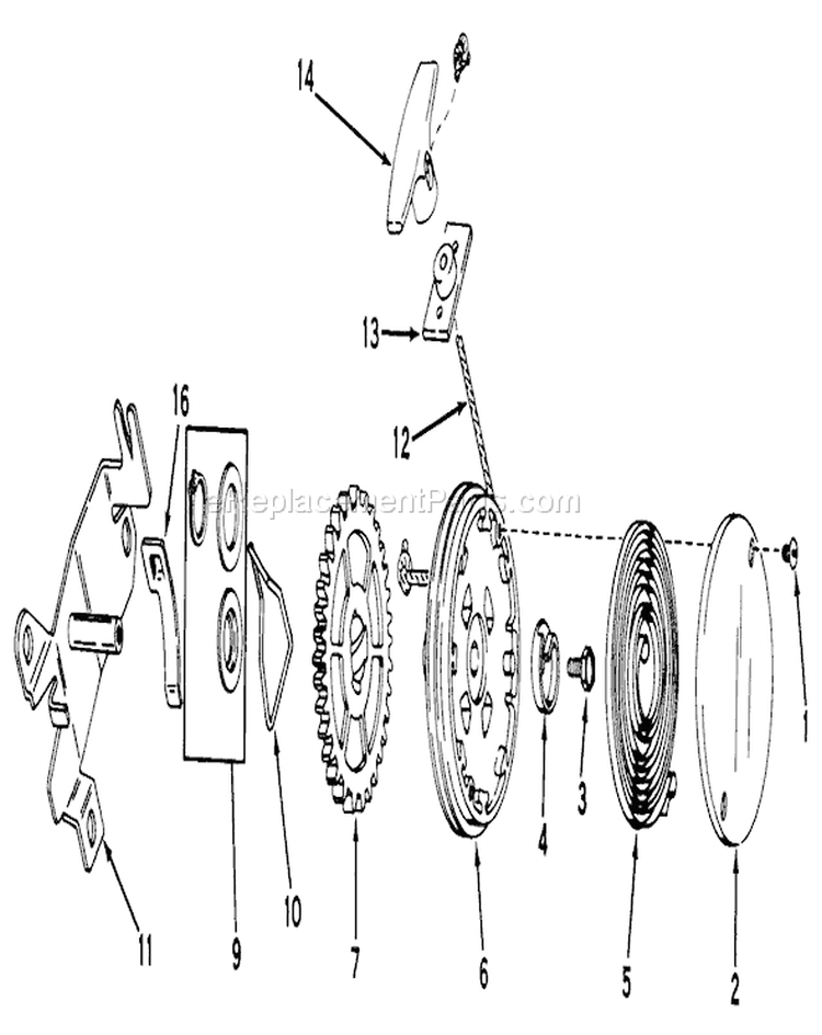 Rewind Starter Diagram and Parts List for 20700 0000001-0999999 - 1980 Toro Lawn Mower