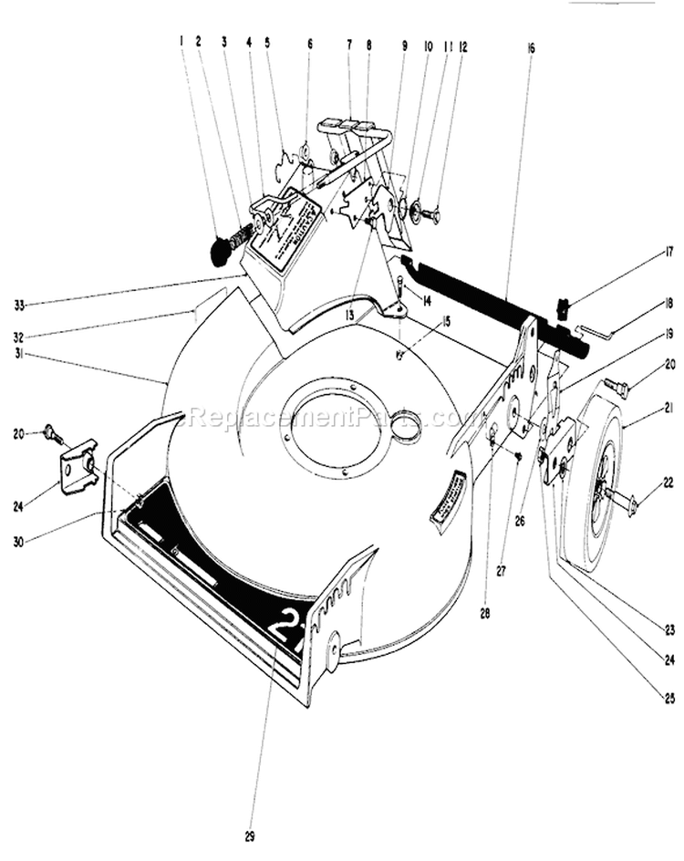 Housing Assembly Diagram and Parts List for 20700 2000001-2999999 - 1982 Toro Lawn Mower