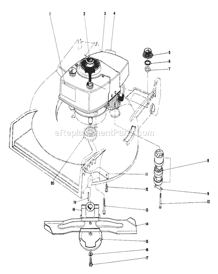 Engine Assembly Diagram and Parts List for 20705 2000001-2999999 - 1982 Toro Lawn Mower