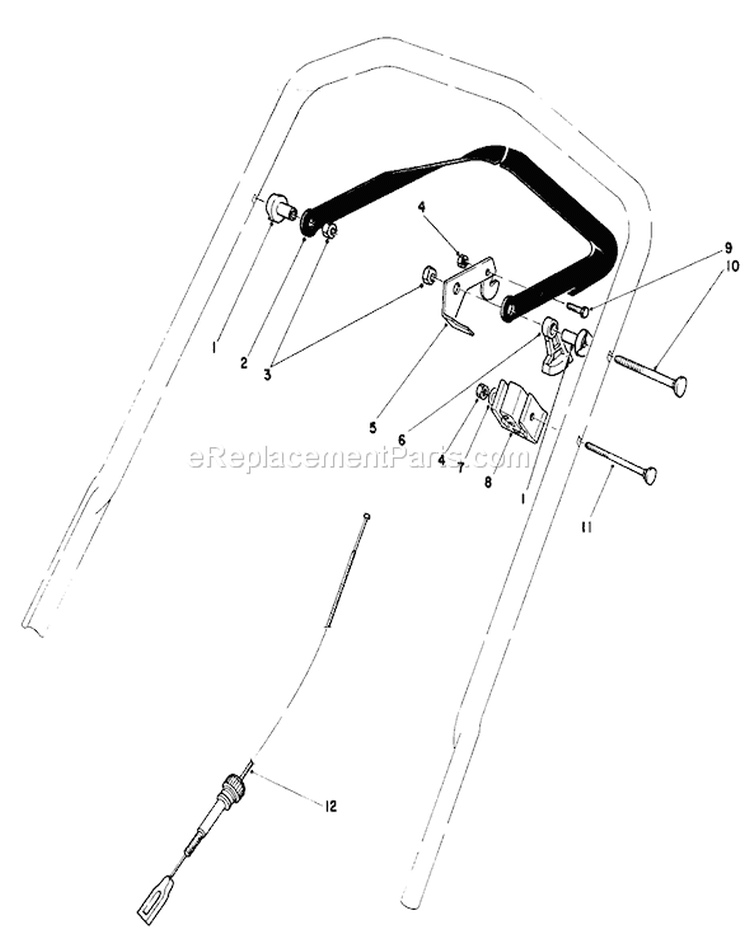 Traction Control Assembly Diagram and Parts List for 20705 4000001-4999999 - 1984 Toro Lawn Mower