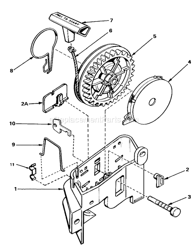 Starter Diagram and Parts List for 20705 5000001-5999999 - 1985 Toro Lawn Mower