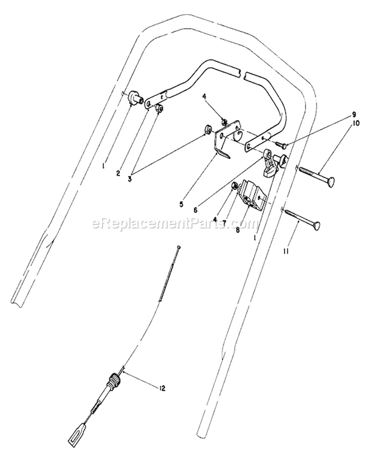 Traction Control Assembly Diagram and Parts List for 20705 5000001-5999999 - 1985 Toro Lawn Mower