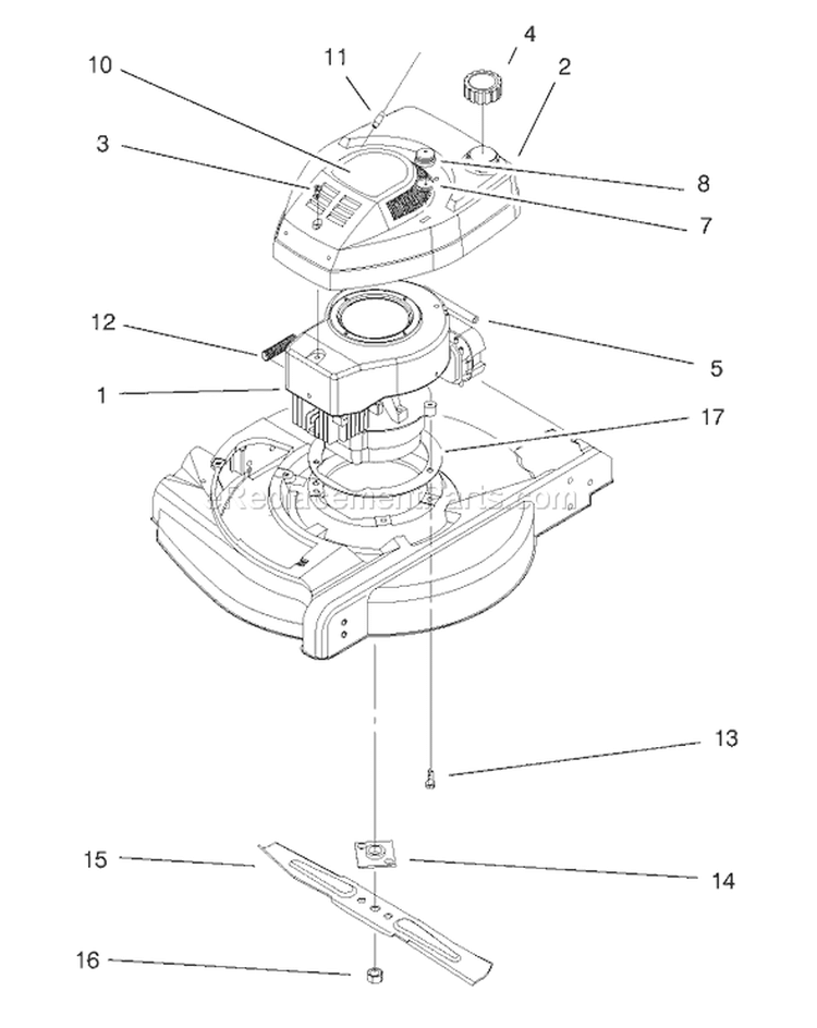 Engine Assembly Diagram and Parts List for 20709 9900001-9999999 - 1999 Toro Lawn Mower