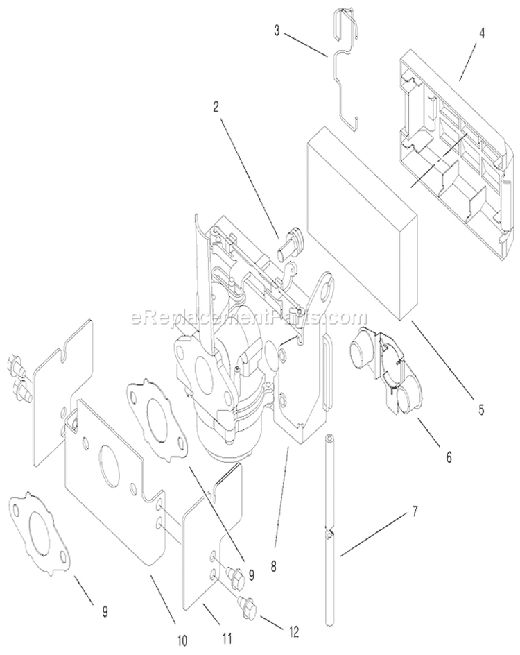 Engine Diagram and Parts List for 20710 7000001-7999999 - 1997 Toro Lawn Mower