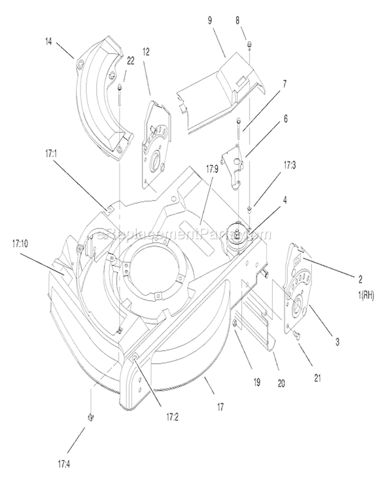 Cover Assembly Diagram and Parts List for 20711 8900001-89999999 - 1998 Toro Lawn Mower
