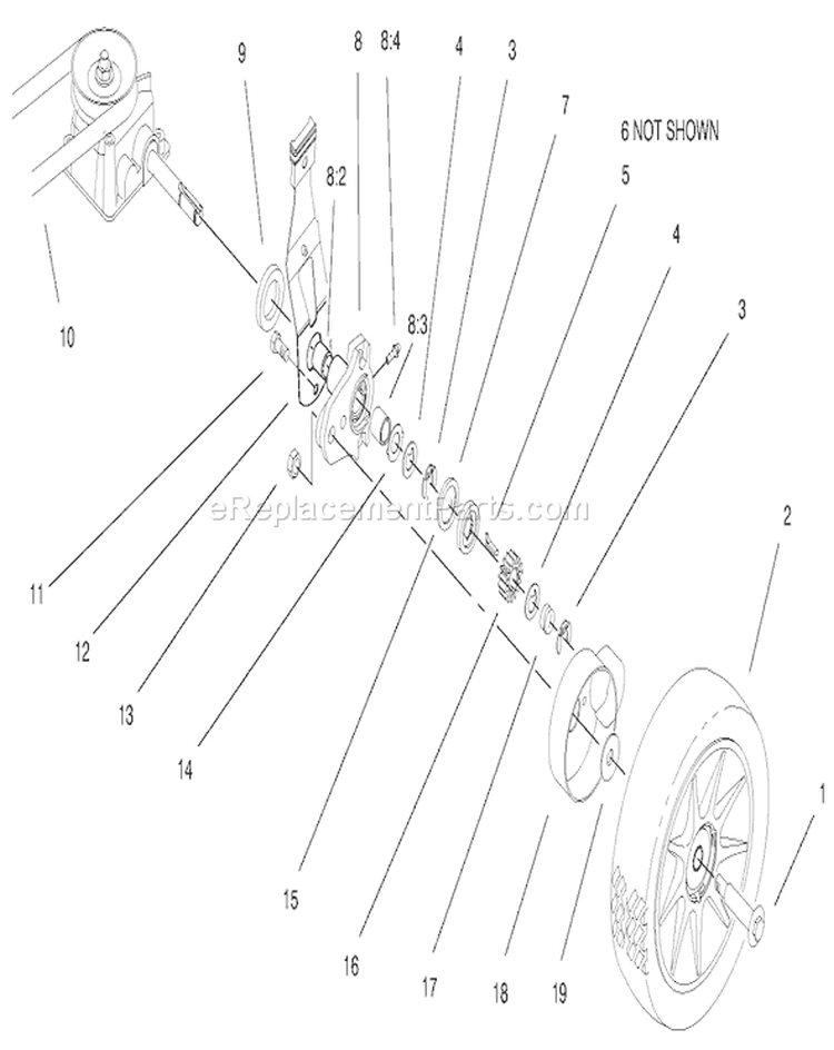 Rear Axle Assembly Diagram and Parts List for 20714 7900001-7999999 - 1997 Toro Lawn Mower