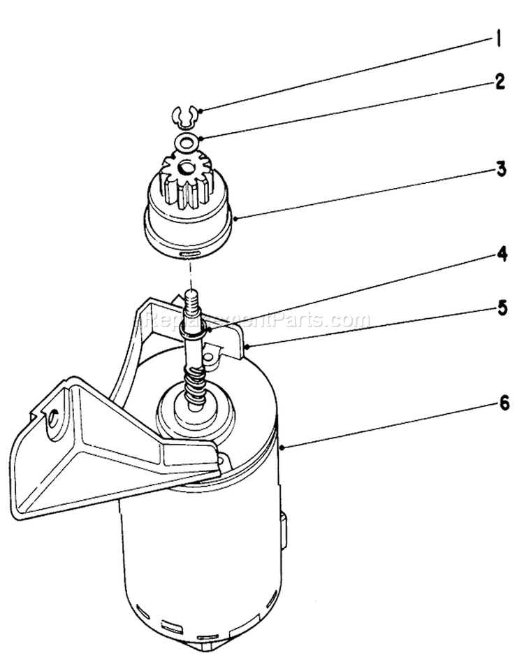 Starter Motor Diagram and Parts List for 20715 1000001-1999999 - 1981 Toro Lawn Mower