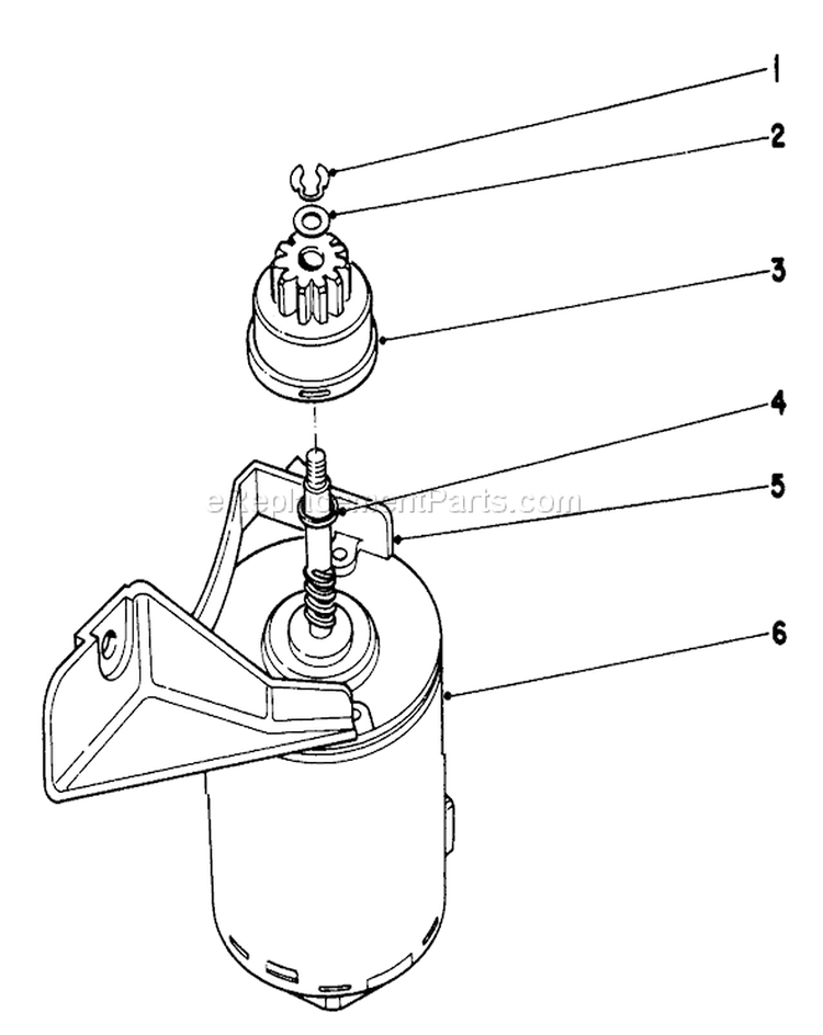 Starter Motor Diagram and Parts List for 20715 2000001-2999999 - 1982 Toro Lawn Mower