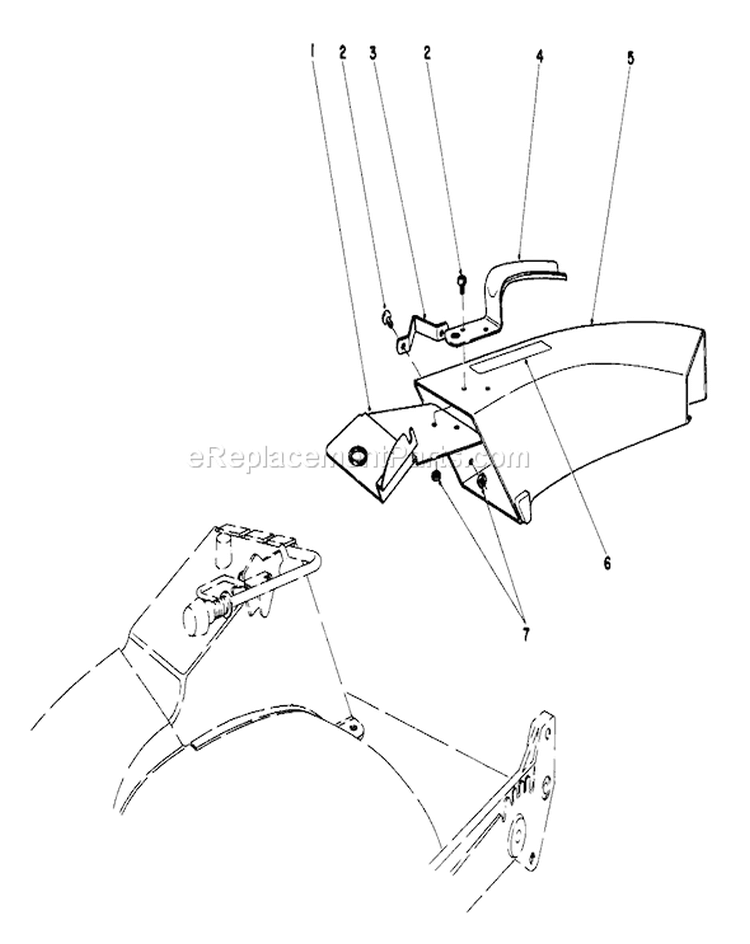 Side Discharge Chute Diagram and Parts List for 20715 2000001-2999999 - 1982 Toro Lawn Mower