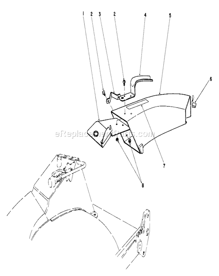 Side Discharge Chute Diagram and Parts List for 20715 3000001-3999999 - 1983 Toro Lawn Mower