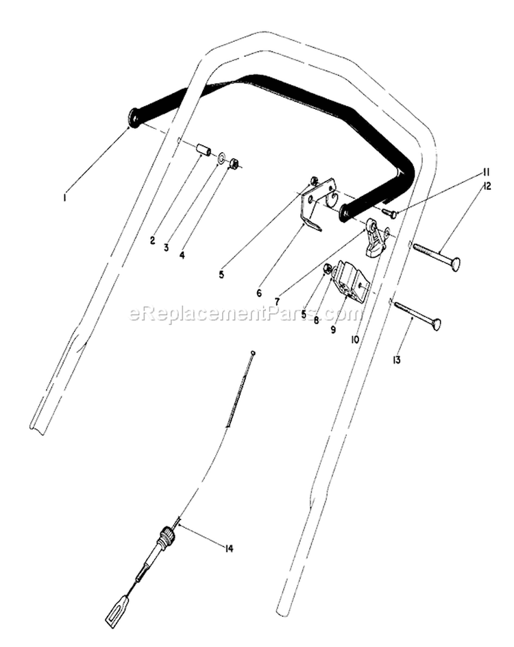 Traction Control Assembly Diagram and Parts List for 20715 3000001-3999999 - 1983 Toro Lawn Mower