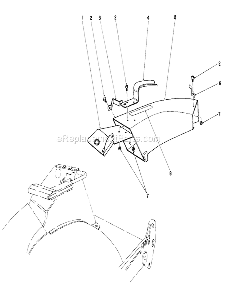 Side Discharge Chute Diagram and Parts List for 20715 4000001-4999999 - 1984 Toro Lawn Mower