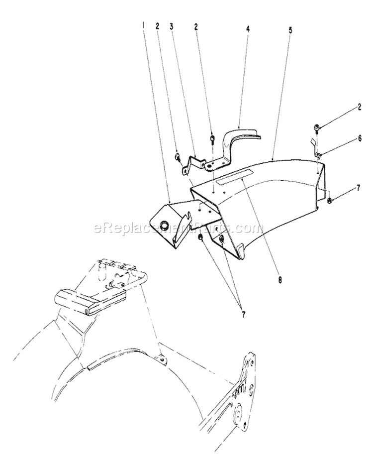 Side Discharge Chute Diagram and Parts List for 20715 5000001-5999999 - 1985 Toro Lawn Mower