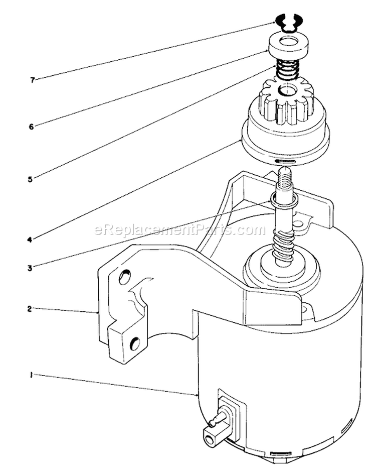 Starter Assembly Diagram and Parts List for 20718C 5000001-5999999 - 1985 Toro Lawn Mower
