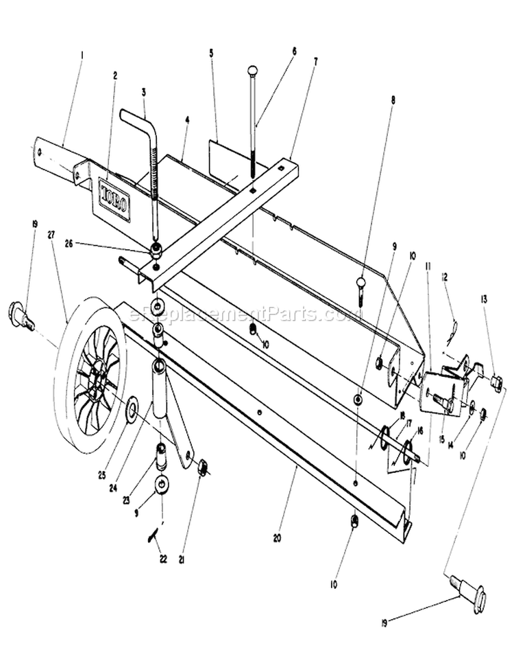 Dethatcher Kit Diagram and Parts List for 20718C 6000001-6999999 - 1986 Toro Lawn Mower