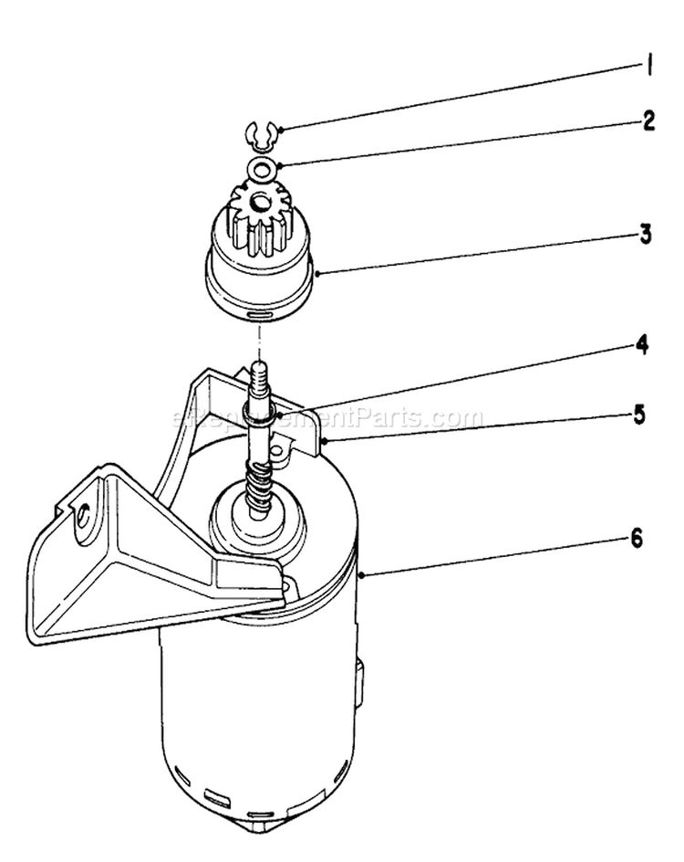Starter Motor Diagram and Parts List for 20720 1000001-1999999 - 1981 Toro Lawn Mower