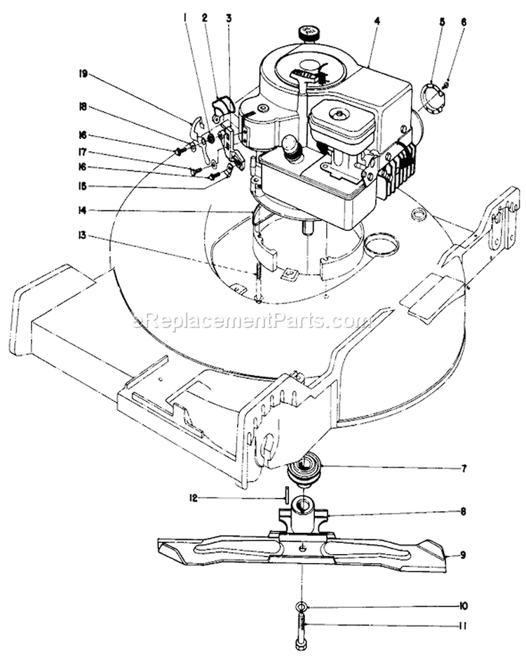 Engine Assembly Diagram and Parts List for 20725 9000001-9999999 - 1979 Toro Lawn Mower