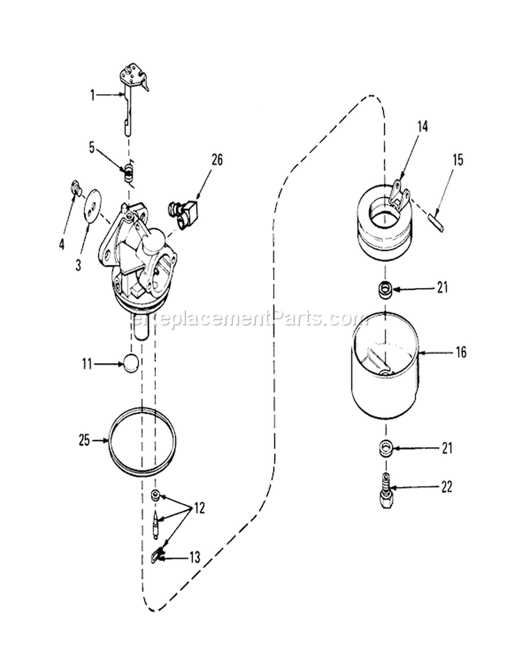 Carburetor Diagram and Parts List for 20730 8000001-8999999 - 1978 Toro Lawn Mower