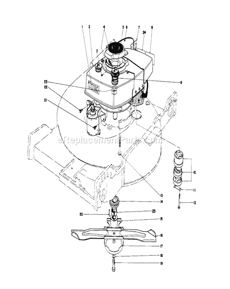 Engine Assembly Diagram and Parts List for 20740 8000001-8999999 - 1978 Toro Lawn Mower