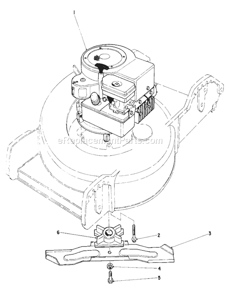 Engine Assembly Diagram and Parts List for 20742 4000001-4999999 - 1984 Toro Lawn Mower