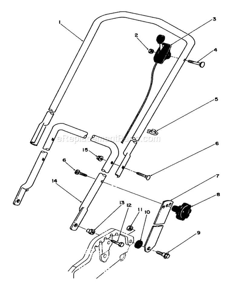 Handle Assembly Diagram and Parts List for 20742C 5000001-5999999 - 1985 Toro Lawn Mower
