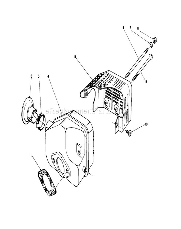 Muffler Assembly Diagram and Parts List for 20745C 5000001-5999999 - 1985 Toro Lawn Mower