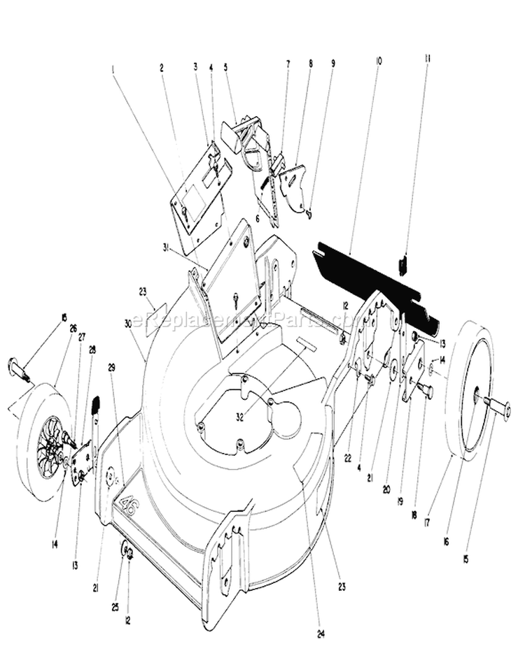 Housing Assembly Diagram and Parts List for 20745C 7000001-7999999 - 1987 Toro Lawn Mower