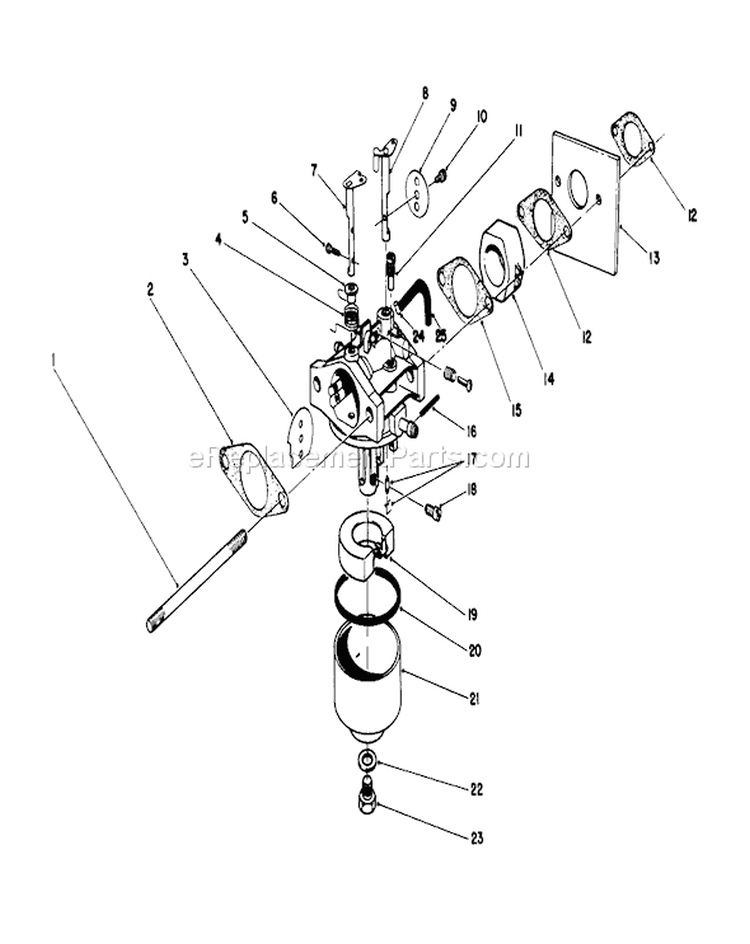 Page B Diagram and Parts List for 20745C 8000001-8999999 - 1988 Toro Lawn Mower