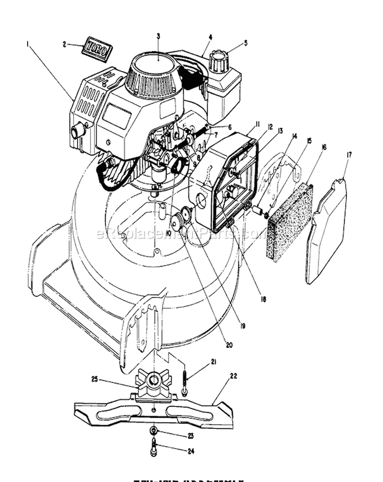 Page E Diagram and Parts List for 20745C 8000001-8999999 - 1988 Toro Lawn Mower