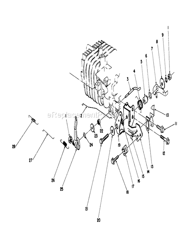 Governor Assembly Diagram and Parts List for 20745C 8000001-8999999 - 1988 Toro Lawn Mower
