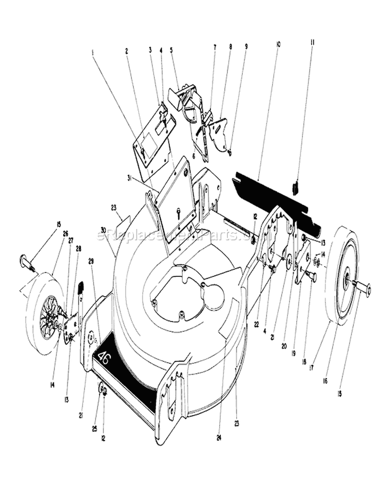 Housing Assembly Diagram and Parts List for 20746C 8000001-8999999 - 1988 Toro Lawn Mower