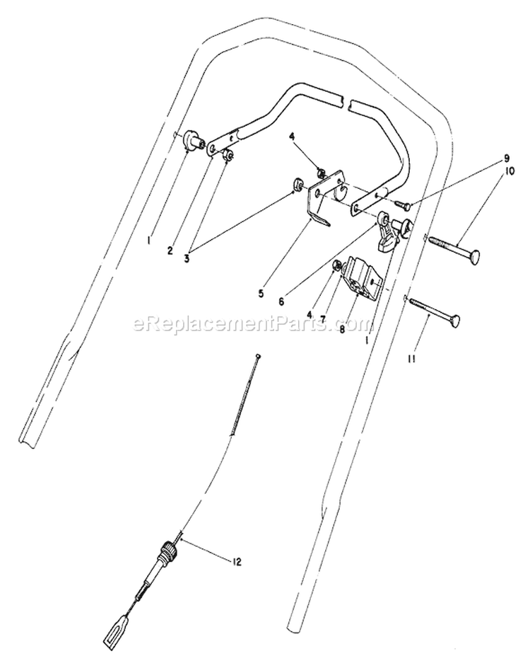 Traction Control Assembly Diagram and Parts List for 20747C 6000001-6999999 - 1986 Toro Lawn Mower
