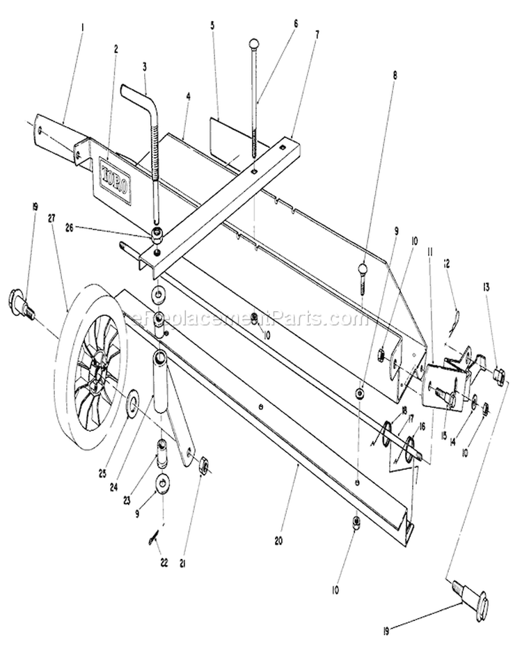 Dethatcher Kit Diagram and Parts List for 20747C 6000001-6999999 - 1986 Toro Lawn Mower