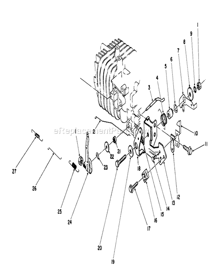 Governor Assembly Diagram and Parts List for 20747C 6000001-6999999 - 1986 Toro Lawn Mower
