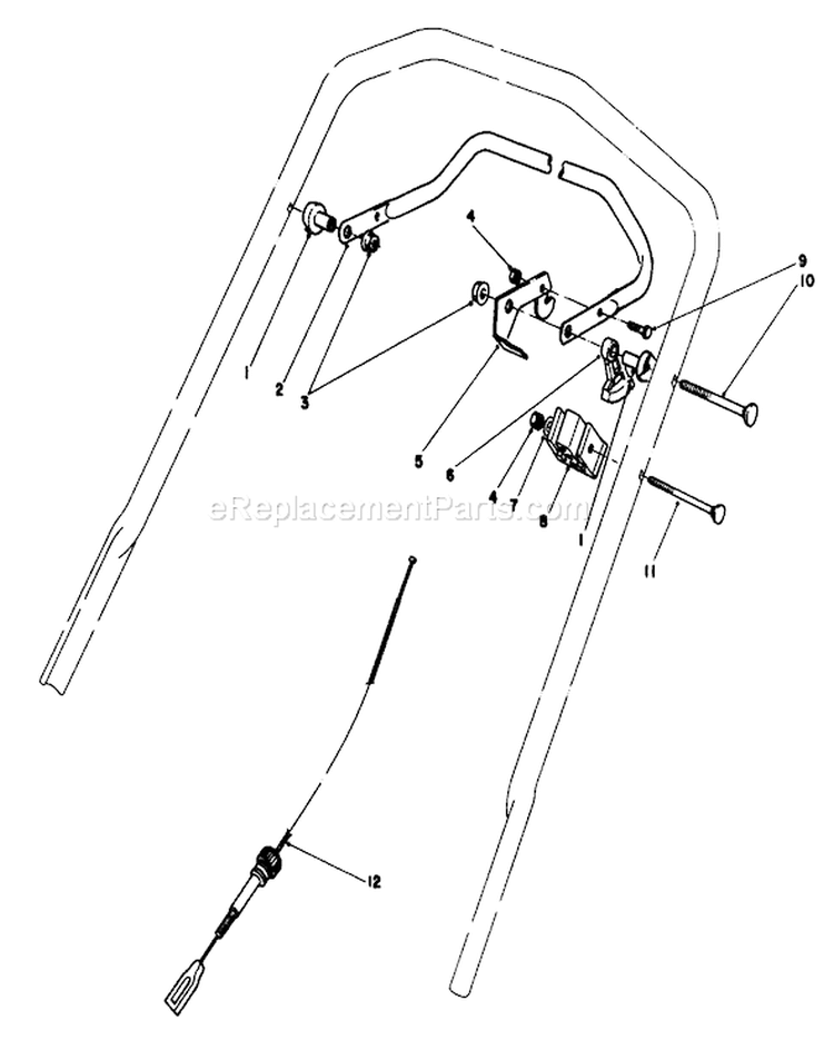 Traction Control Assembly Diagram and Parts List for 20747C 7000001-7999999 - 1987 Toro Lawn Mower