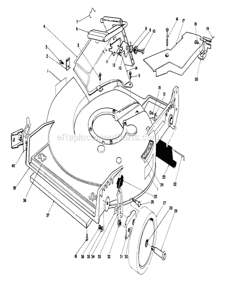 Housing Assembly Diagram and Parts List for 20747C 8000001-8999999 - 1988 Toro Lawn Mower
