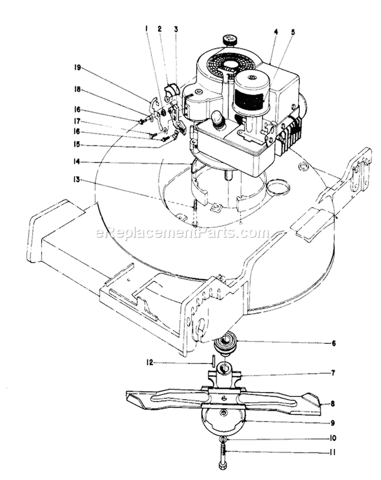 Engine Assembly Diagram and Parts List for 20750 8000001-8999999 - 1978 Toro Lawn Mower
