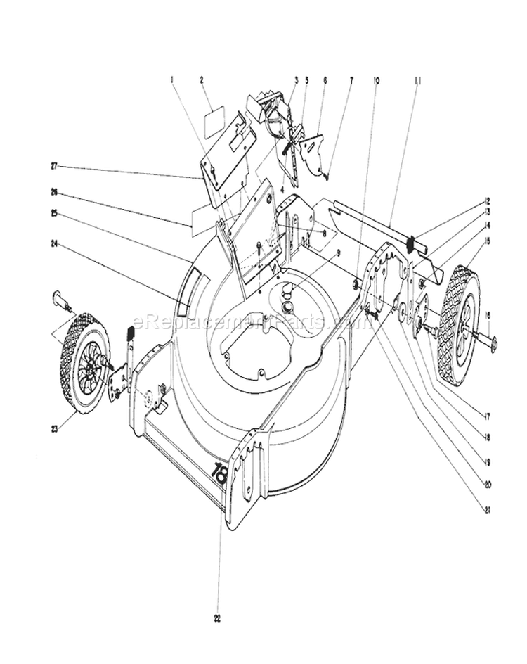 Housing Assembly Diagram and Parts List for 20752 8000001-8999999 - 1978 Toro Lawn Mower