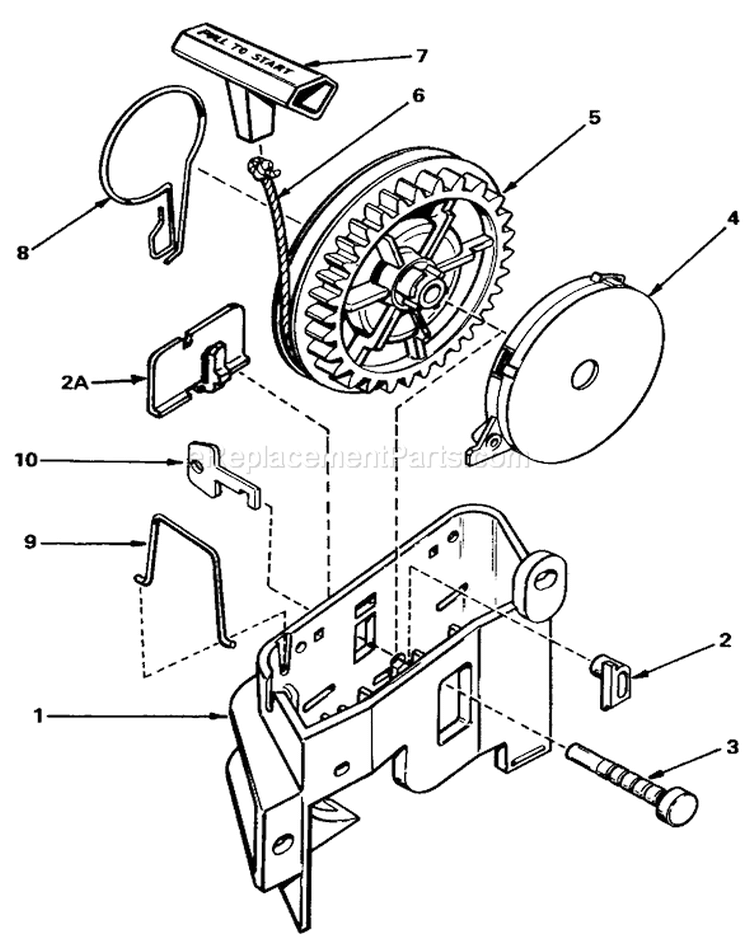 Starter Diagram and Parts List for 20752 9000001-9999999 - 1979 Toro Lawn Mower