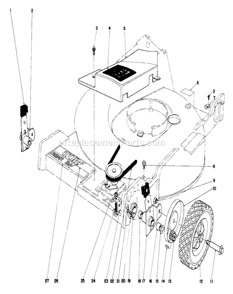 Front Wheel and Pivot Arm Diagram and Parts List for 20755 0000001-0999999 - 1980 Toro Lawn Mower